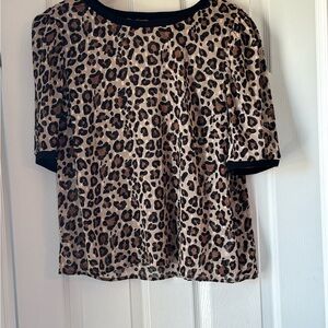 a new day Leopard Print Top in Tan, Brown and Black Sheer